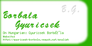 borbala gyuricsek business card